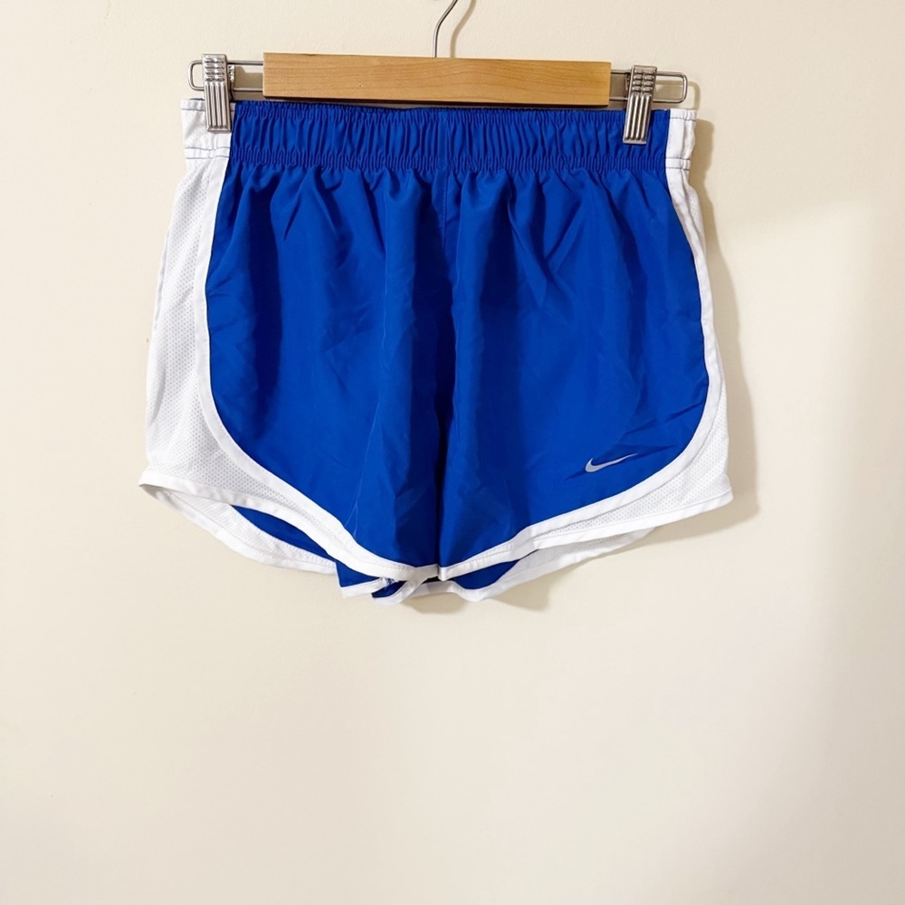 Nike Dri Fit Womens Blue White Shorts Size Medium